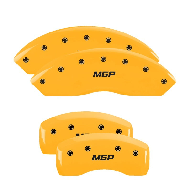 MGP Yellow Caliper Covers for Lincoln MKZ and Zephyr * Set of 4 with Engraved Black Characters