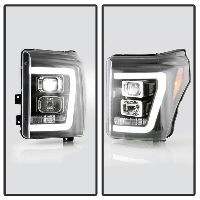 Spyder Ford F250/350/450 11-16 V2 High-Power LED Headlights-White Light Bar-Black PRO-YD-FS11V2PL-BK-SR1 Performance