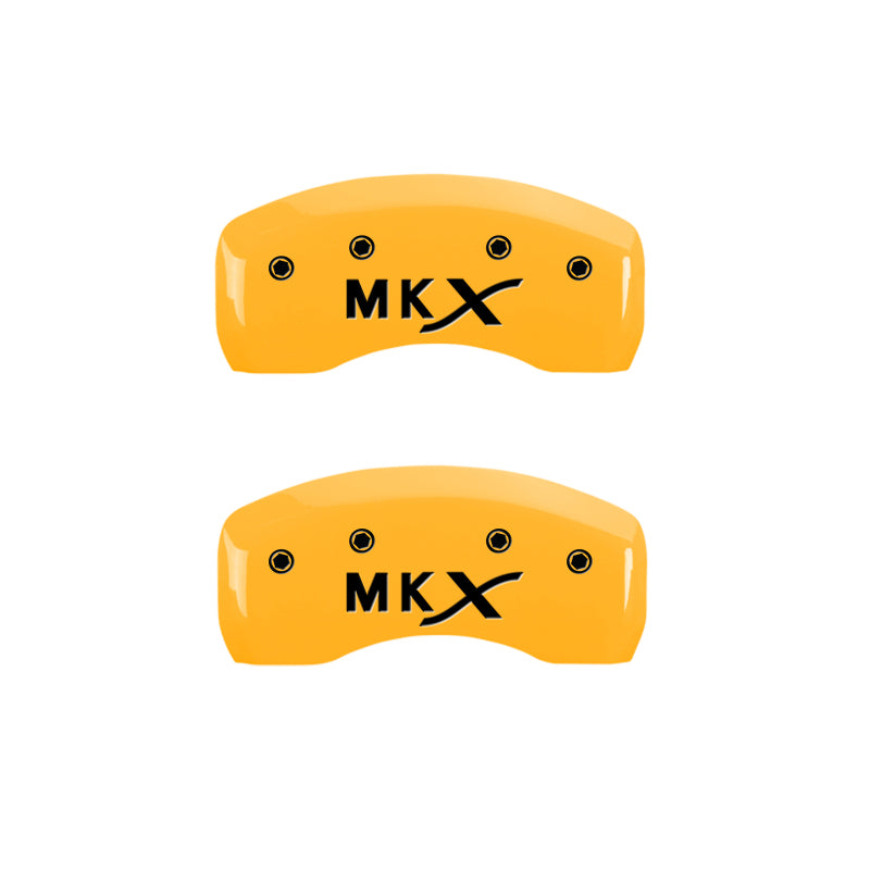 MGP 4 Caliper Covers Engraved Front Lincoln Engraved Rear MKX Yellow finish black-SR1 Performance