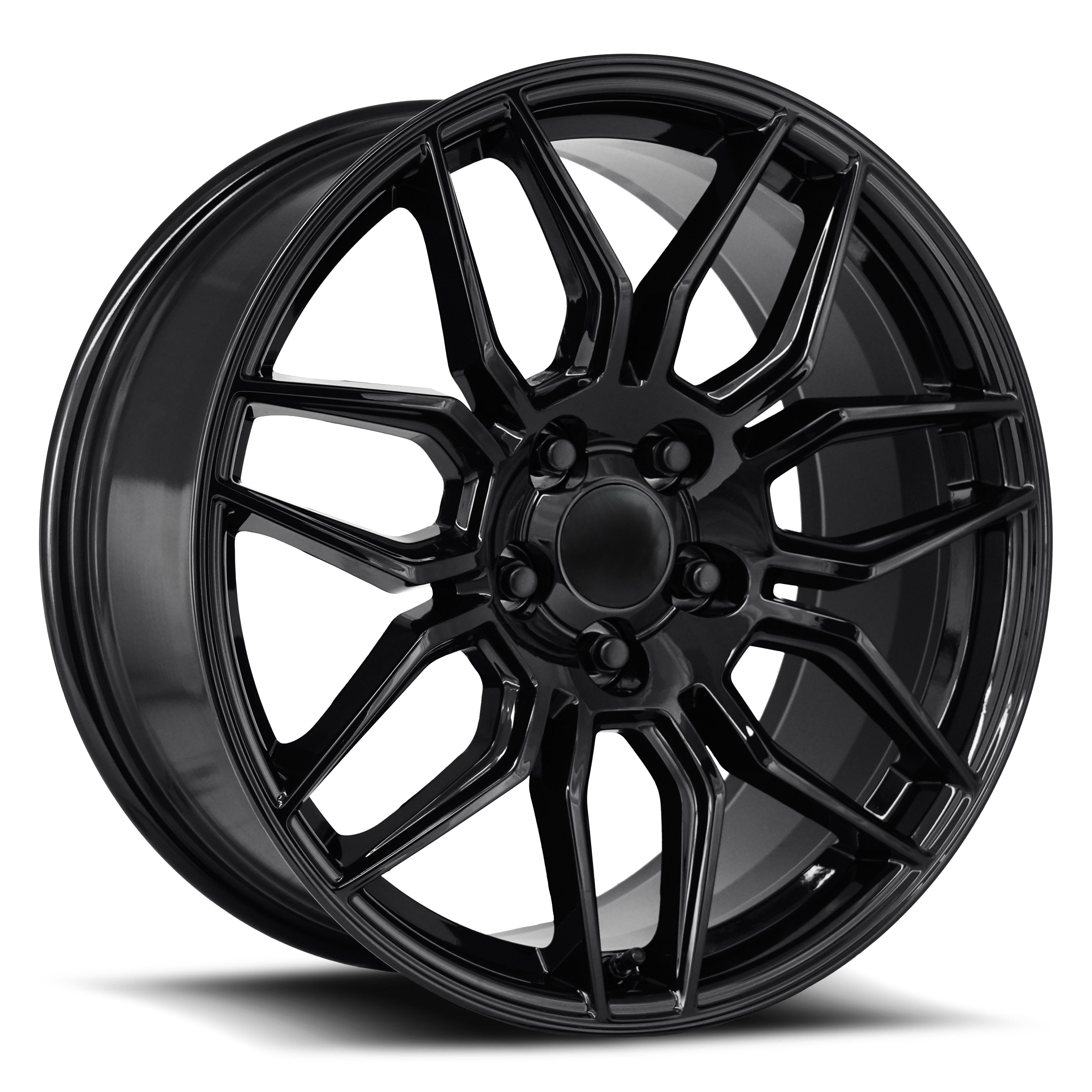 19X8.5 5X120 +52 HB 66.9 C8 Z06 GLOSS BLACK WITH CAP-SR1 Performance
