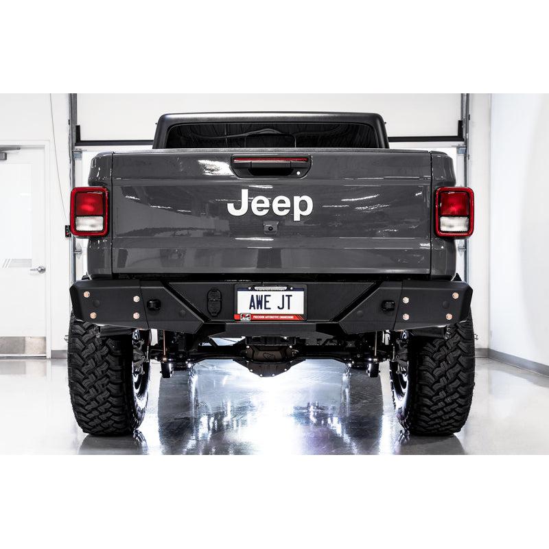 AWE Tuning 20-21 Jeep Gladiator JT 3.6L Tread Edition Cat-Back Dual Exhaust - Diamond Black Tip-SR1 Performance