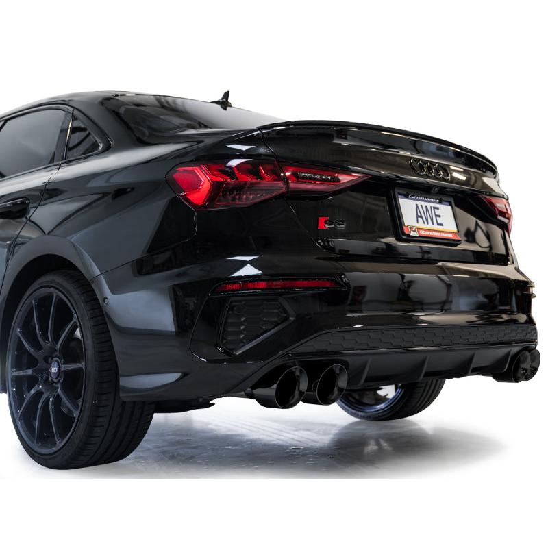 AWE 22-24 Audi 8Y S3 Track Edition Exhaust - Diamond Black Tips-SR1 Performance