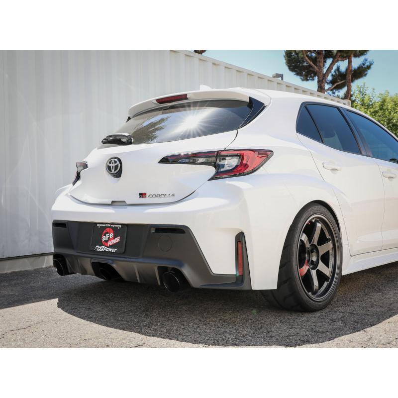 aFe 23-24 Toyota GR Corolla L3 1.6L (t) Gemini XV 3in to 2-1/2in Cat Back Exhaust w/ Black Tips-SR1 Performance