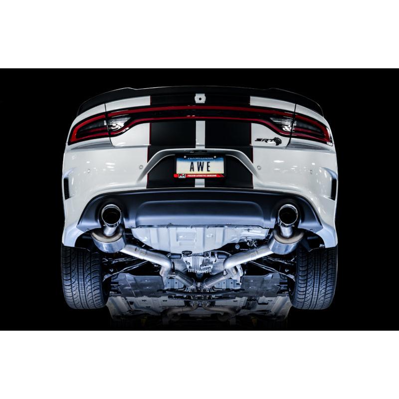 AWE Tuning 2015+ Dodge Charger 6.4L/6.2L SC Non-Resonated Touring Edition Exhaust - Silver Tips-SR1 Performance
