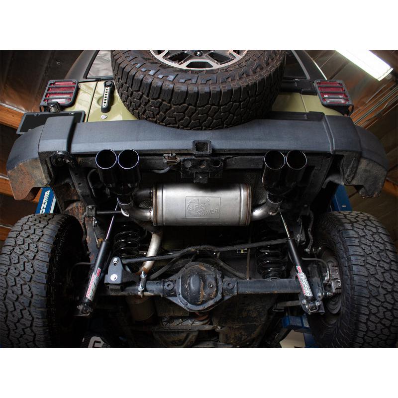 aFe Rebel Series 2.5in 409 SS Axle-Back Exhaust System Black 07-18 Jeep Wrangler (JK) V6-3.6L/3.8L-SR1 Performance