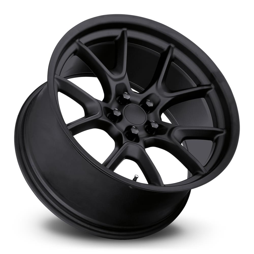 FR 66F – DODGE ANNIVERSARY FLOW FORM REPLICA WHEELS-Satin Black 20x9.5 5x115 + 15 HB 71.5