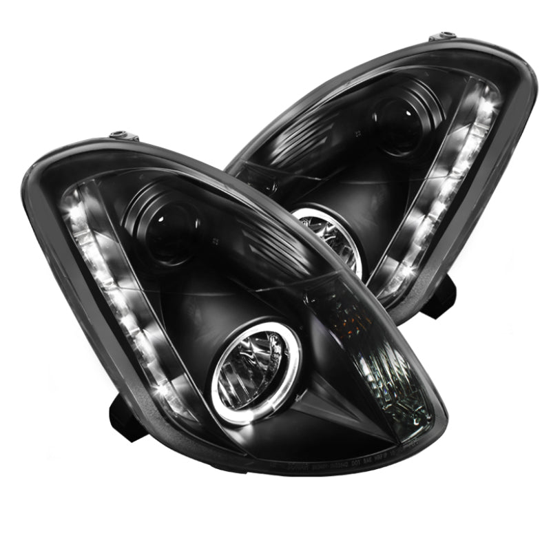 Spyder Infiniti G35 03-04 4DR Projector Halogen - LED Halo DRL Blk High H4 PRO-YD-IG35034D-DRL-BK-SR1 Performance