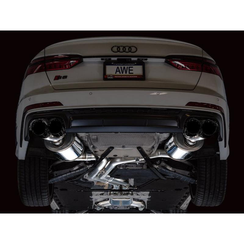 AWE Tuning 19-23 Audi C8 S6/S7 2.9T V6 AWD Touring Edition Exhaust - Diamond Black Tips-SR1 Performance