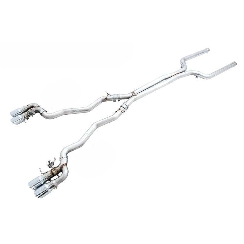 AWE Tuning 18-19 BMW M5 (F90) 4.4T AWD SwitchPath Cat-back Exhaust - Chrome Silver Tips-SR1 Performance