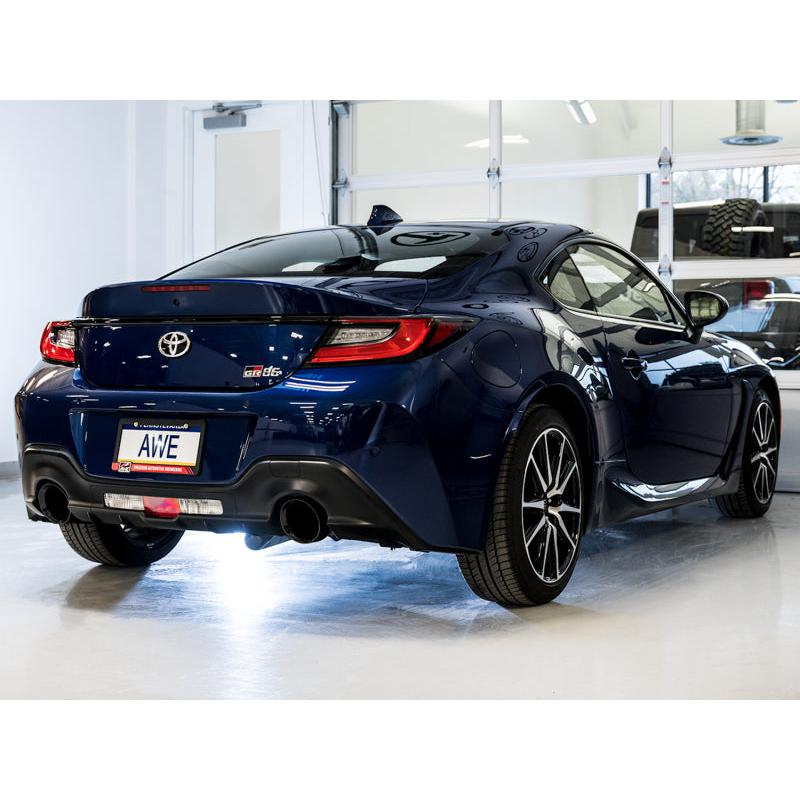 AWE Subaru BRZ/ Toyota GR86/ Toyota 86 Touring Edition Cat-Back Exhaust- Diamond Black Tips-SR1 Performance