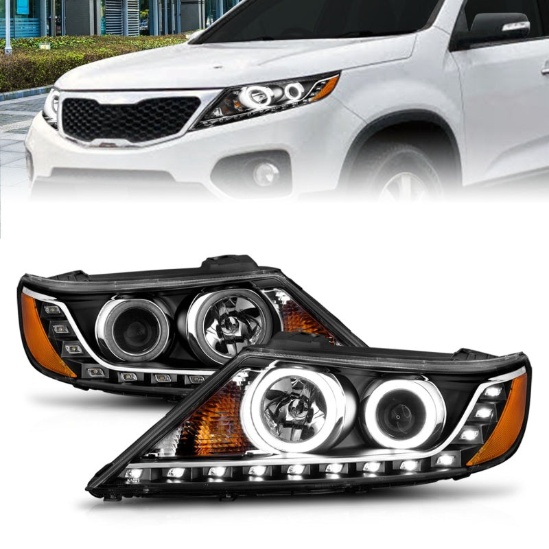 ANZO 2011-2013 Kia Sorento Projector Headlights w/ Halo Black (CCFL)-SR1 Performance
