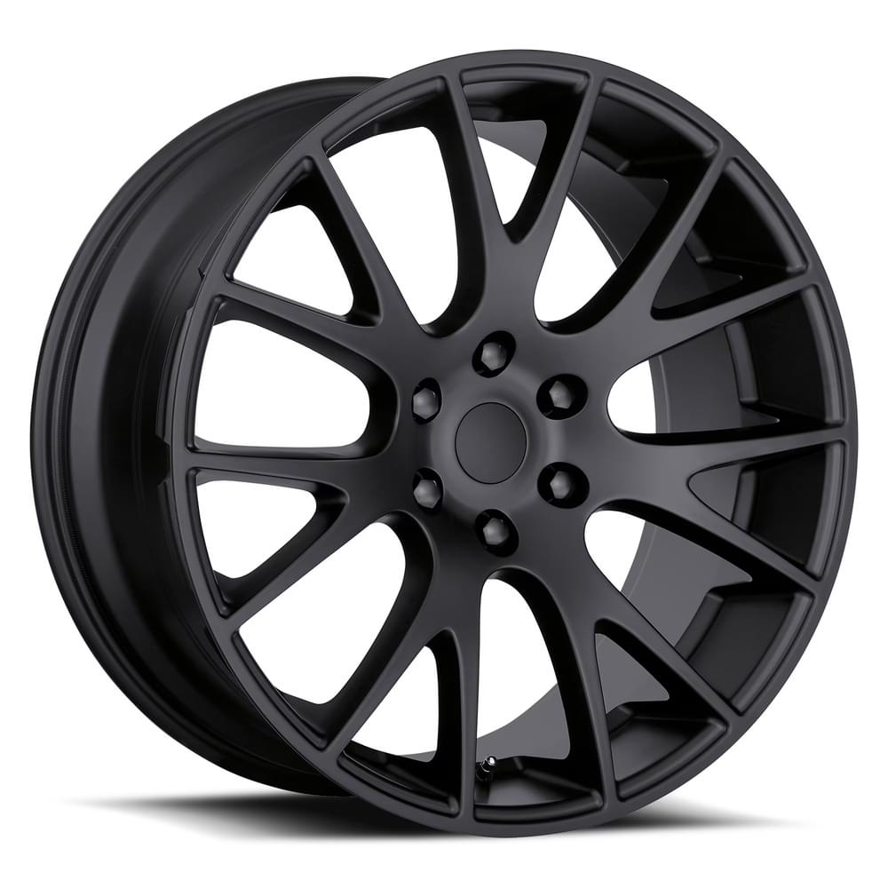 22X10 6X5.5 +25.4 HB 77.8 TRUCK HELLCAT SATIN BLACK WITH CAP-SR1 Performance