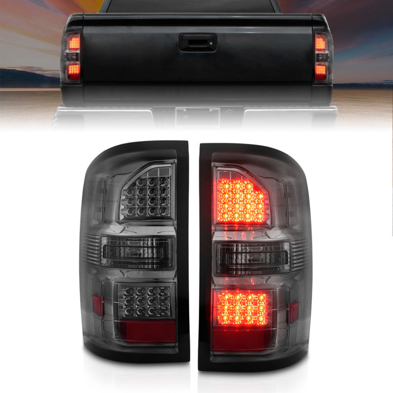 ANZO 2014-2018 GMC Sierra LED Tail Lights Black Housing Smoke Lens-SR1 Performance