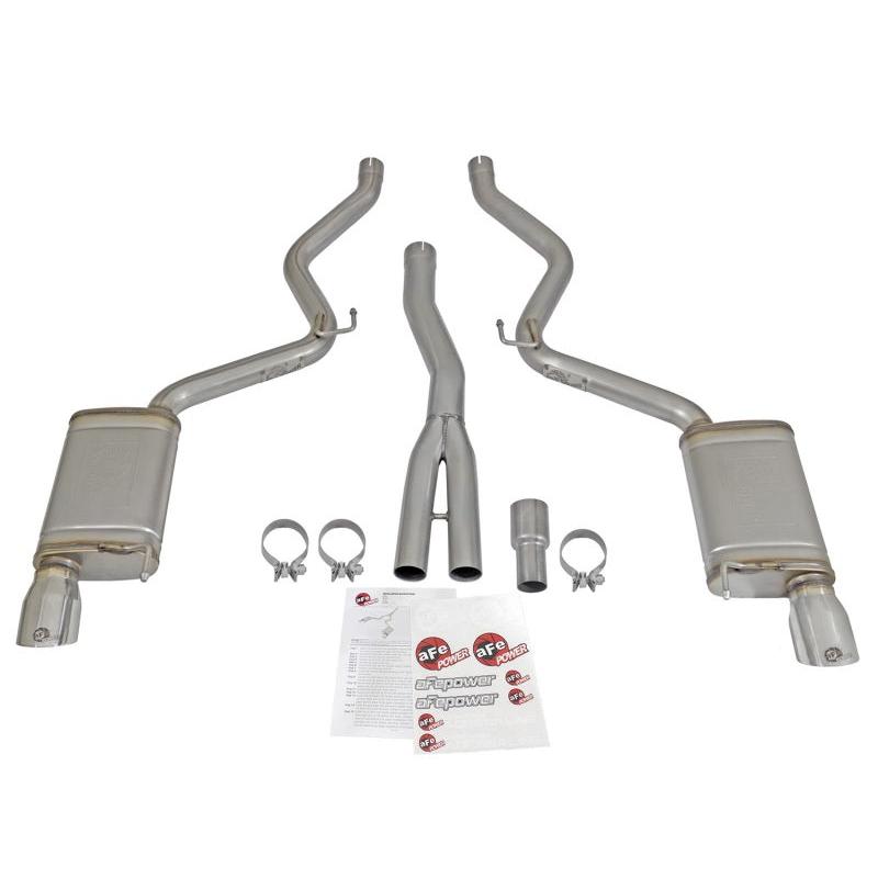 aFe MACHForce XP Exhausts Cat-Back SS-304 EXH w/ Polished Tips 15-16 Ford Mustang EcoBoost 2.3L (t)-SR1 Performance