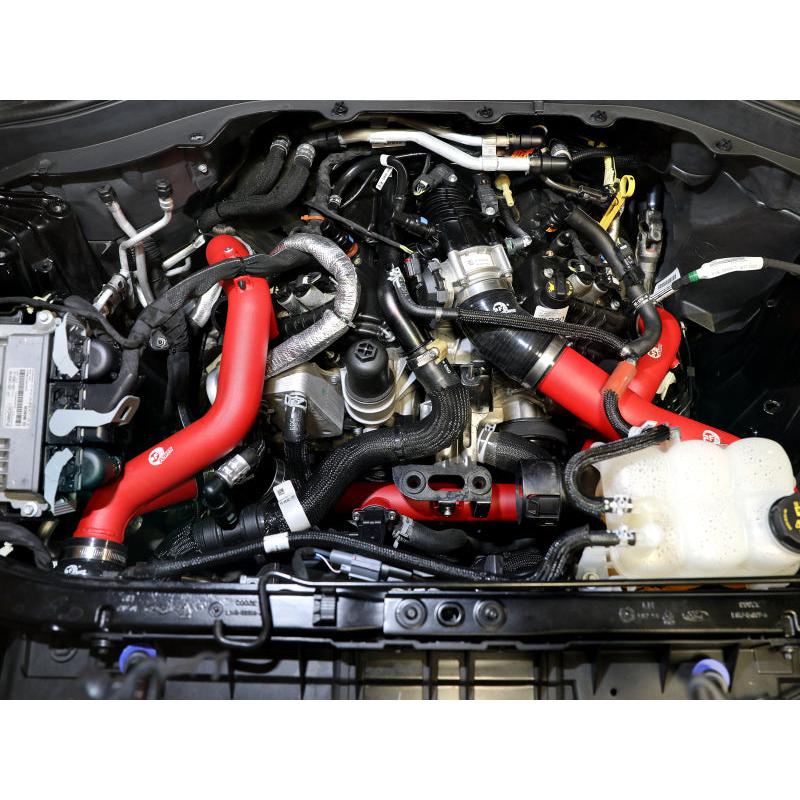aFe 20-23 Ford Explorer ST V6 3.0L (tt) BladeRunner Aluminum Hot and Cold Charge Pipe Kit - Red-SR1 Performance