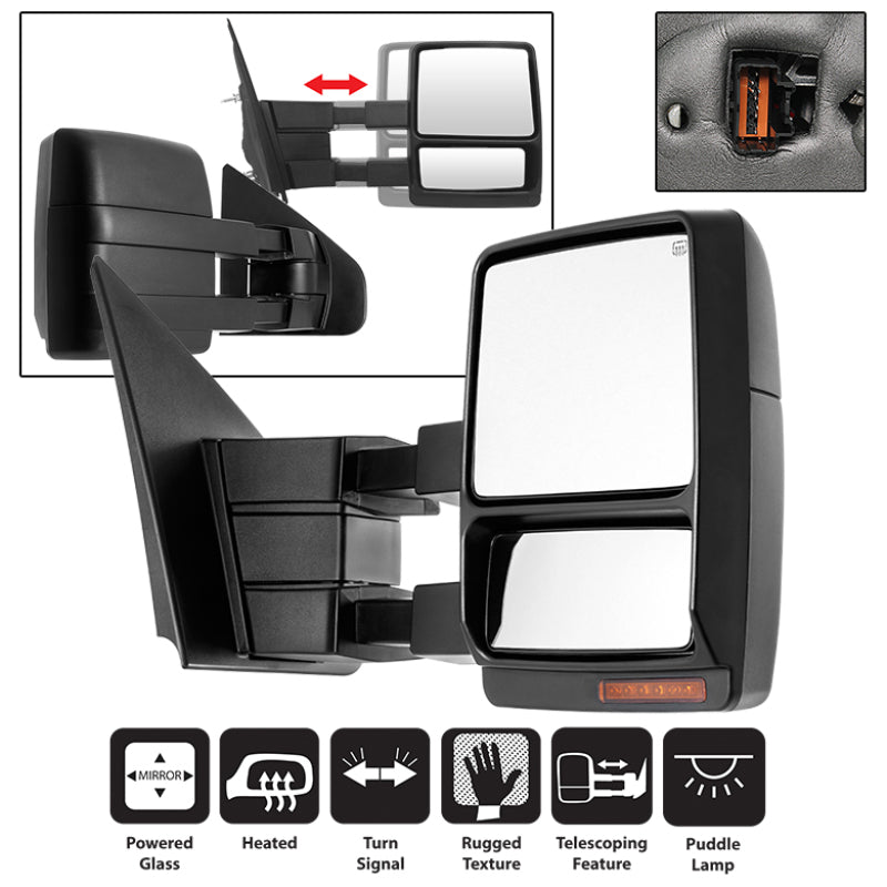 Xtune Ford F150 07-14 Power Heated Amber LED Signal Telescoping Mirror Right MIR-FF15007S-PWH-AM-R-SR1 Performance
