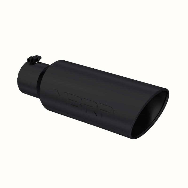 MBRP Universal Tip 6in OD Rolled End 4in Inlet 18in L Black Coated Exhaust Tip-SR1 Performance