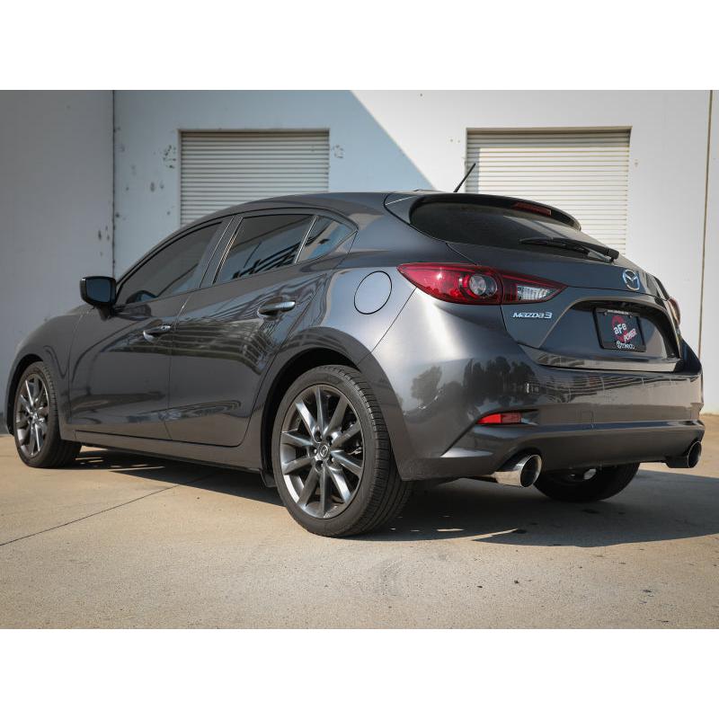 aFe Takeda 2-1/2in 304 SS Axle-Back Exhaust w/ Polished Tips 14-18 Mazda 3 L4 2.0L/2.5L-SR1 Performance