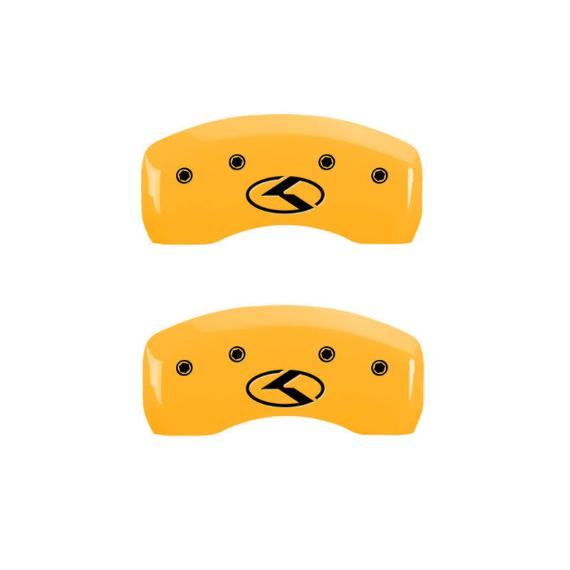 MGP 4 Caliper Covers Engraved Front & Rear Circle K/Kia Yellow finish black-SR1 Performance