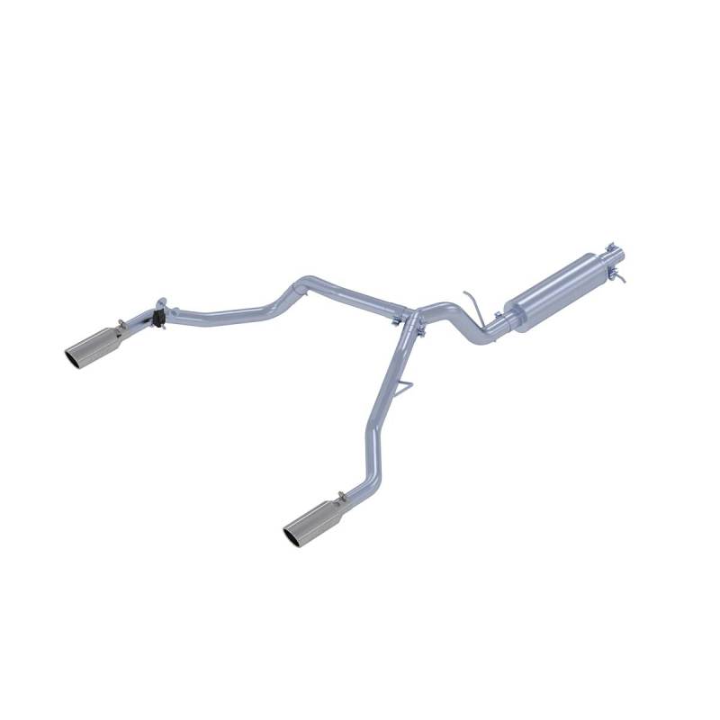 MBRP 19-20 Ford Ranger 2.3L T304 3in Dual Split Rear Outlet 4in OD Tips Cat Back Exhaust-SR1 Performance