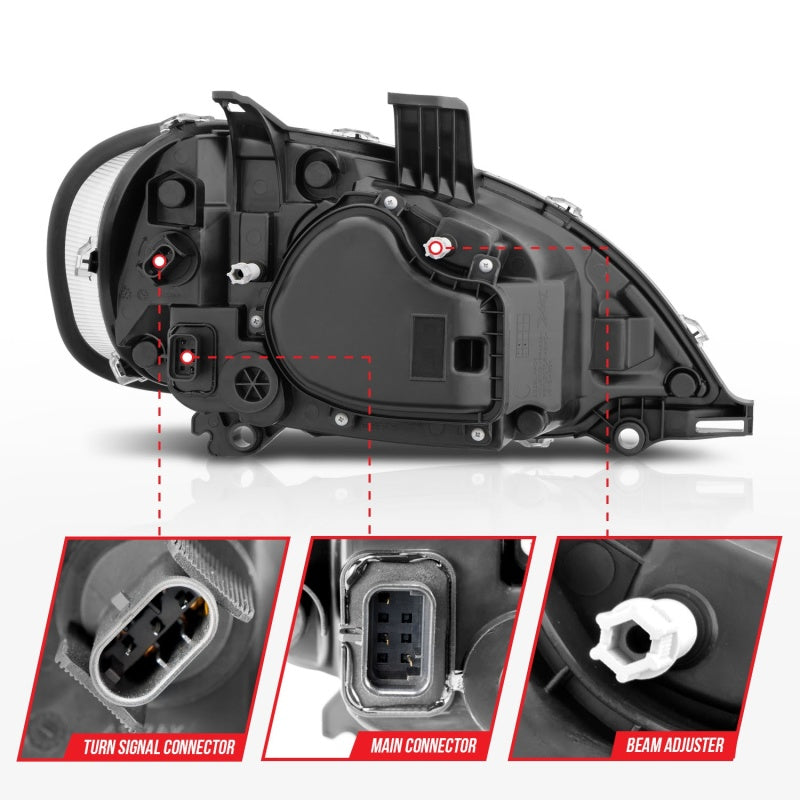 ANZO 2002-2014 Freightliner M2 LED Crystal Headlights Chrome Housing w/ Clear Lens (Pair)-SR1 Performance