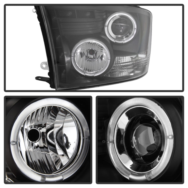 Spyder Dodge Ram 1500 09-14 10-14 Projector Headlights Halogen- LED Halo LED - Blk PRO-YD-DR09-HL-BK-SR1 Performance
