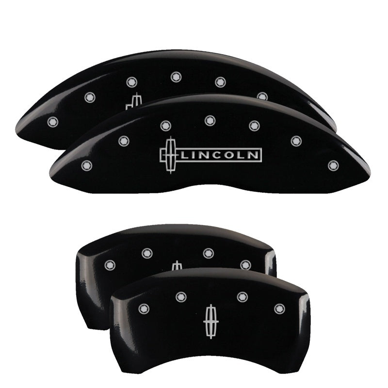 MGP Brake Caliper Covers for Lincoln Navigator * Engraved Front and Star Logo Rear, Black Powder Coat Finish