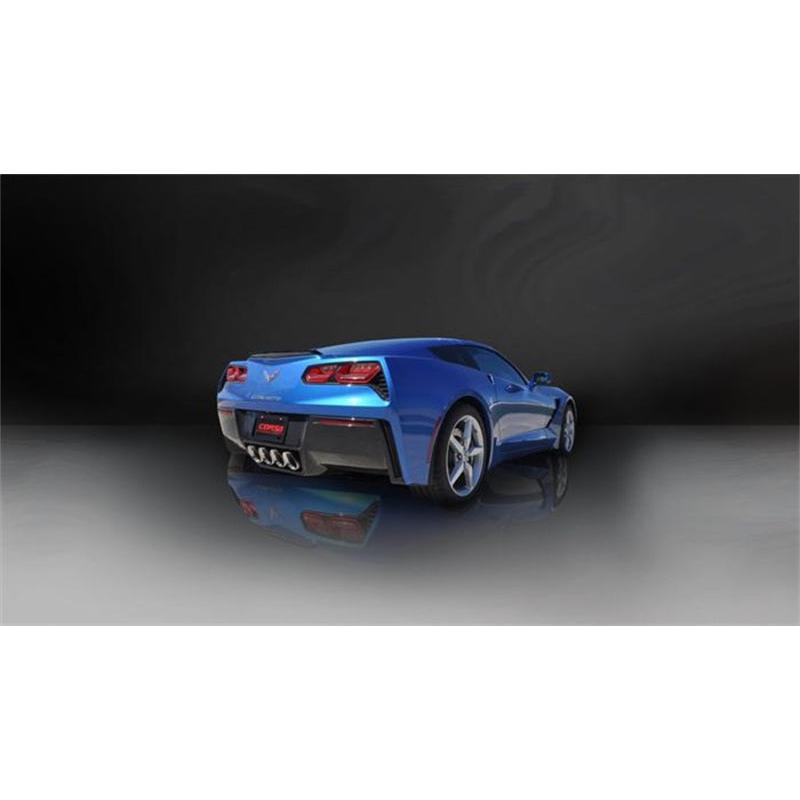 Corsa 2014-2019 Corvette C7 Coupe 6.2L V8 AT/MT 2.75in Valve-Back Dual Rear Exit Polished Sport Exht-SR1 Performance