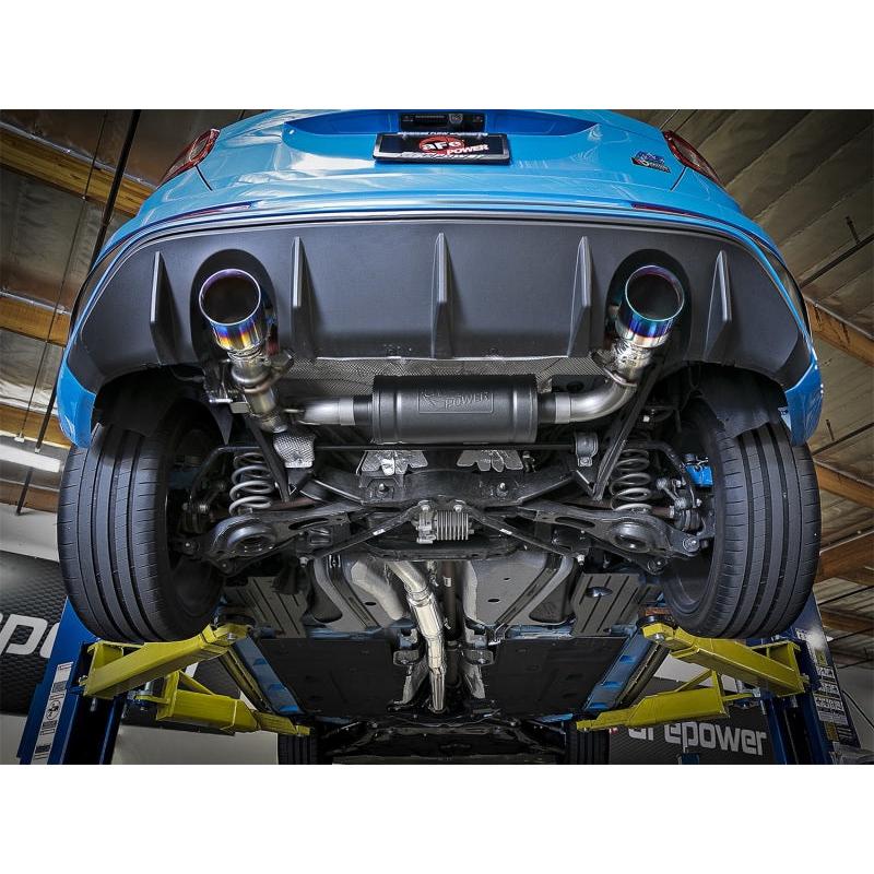 aFe Takeda 3in 304 SS Cat-Back Exhaust System w/ Blue Flame Tip 16-18 Ford Focus RS I4-2.3L (t)-SR1 Performance