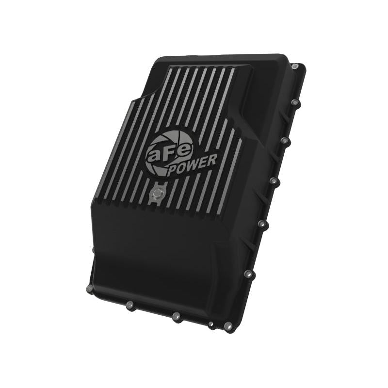 aFe 17-24 Ford F-150 10R60/10R80 Pro Series Rear Transmission Pan Black w/ Machined Fins-SR1 Performance