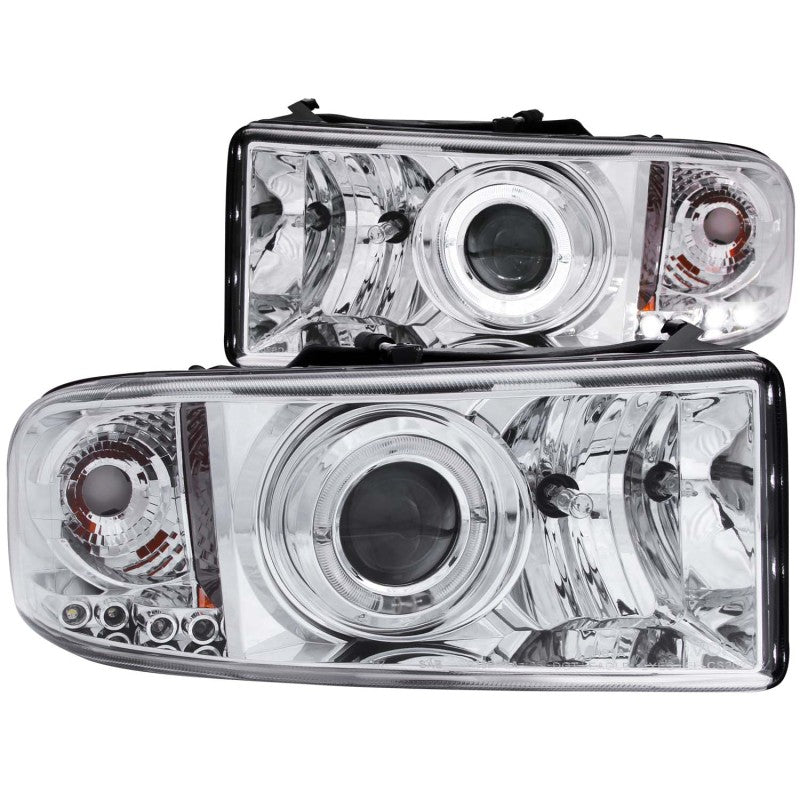 ANZO 1994-2001 Dodge Ram Projector Headlights w/ Halo Chrome-SR1 Performance