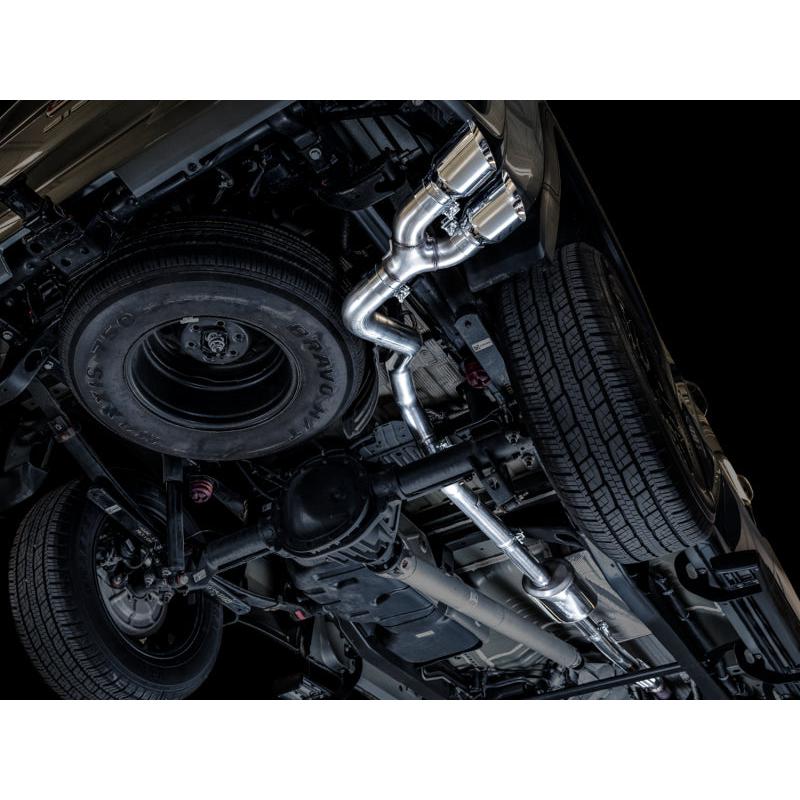 AWE Tuning 4th Gen GM 1500 5.3L 0FG Catback Dual Side Exit (Flat Bumper) - Chrome Tips-SR1 Performance