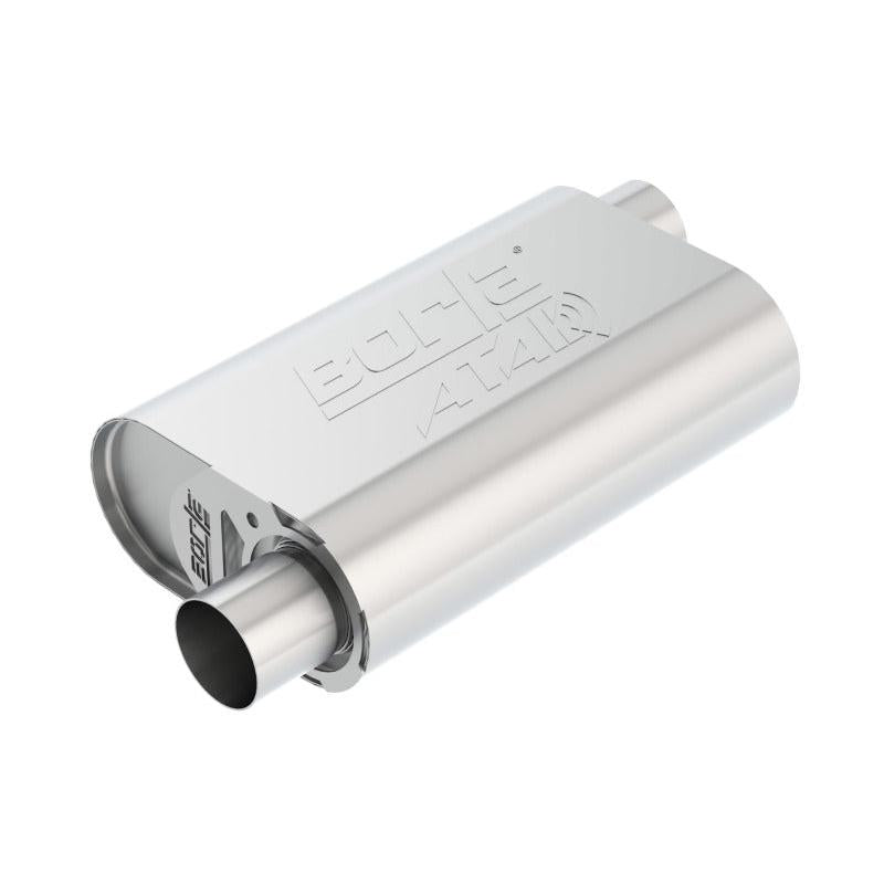 Borla CrateMuffler Small Block Chevrolet ATAK 2.5in Offset/Offset 14inx4.35inx9in Muffler-SR1 Performance