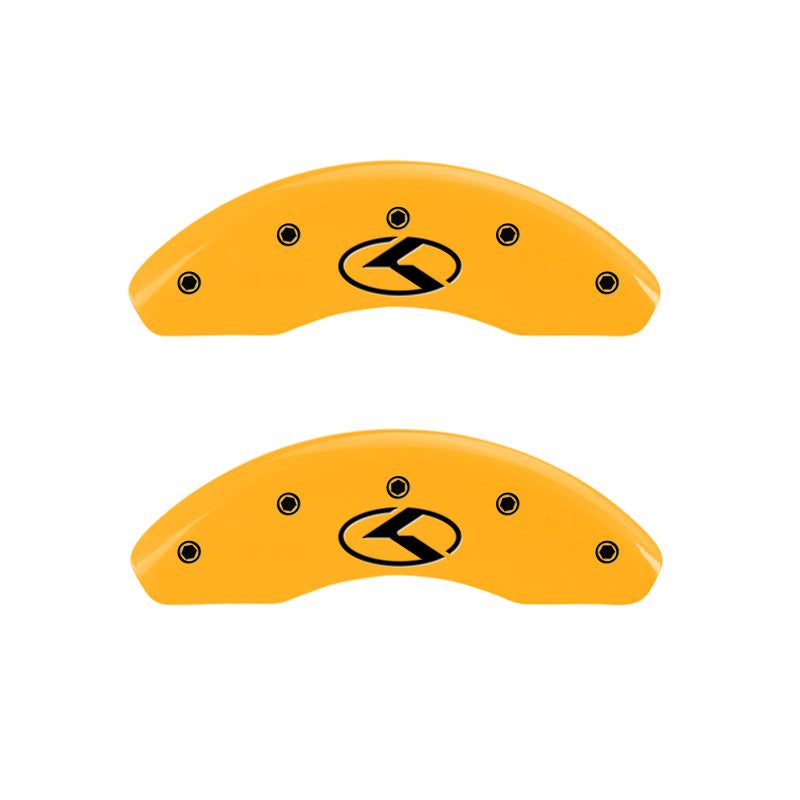MGP 4 Caliper Covers Engraved Front & Rear Circle K/Kia Yellow finish black-SR1 Performance