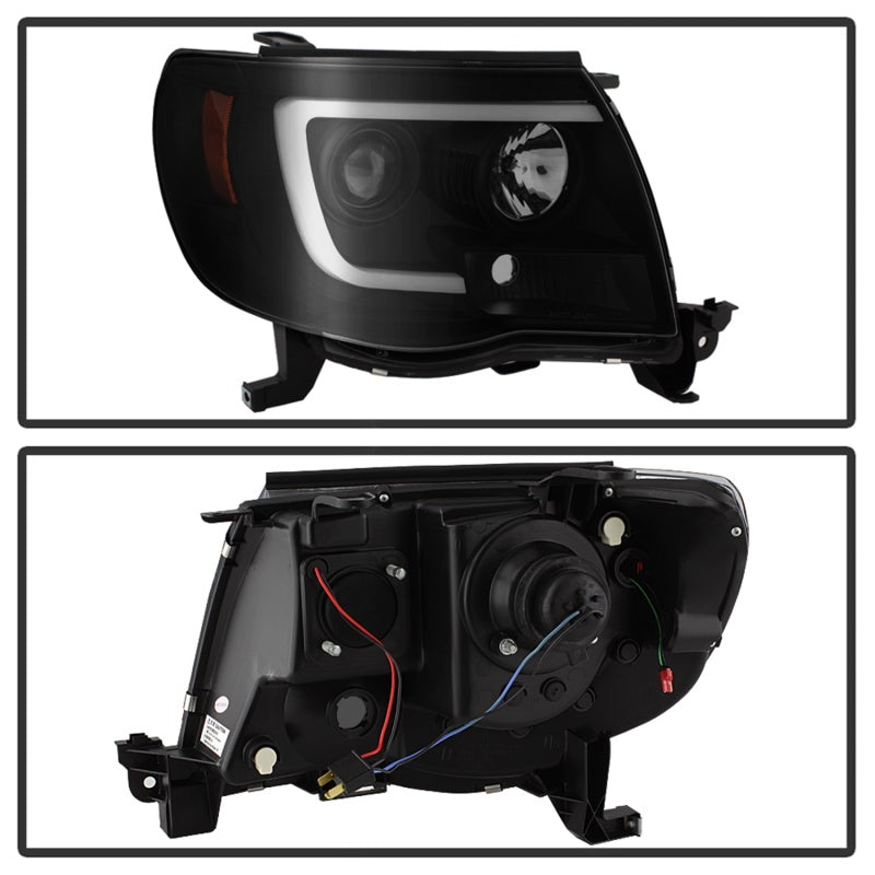 Spyder 05-11 Toyota Tacoma Ver 2 Proj Headlights - Light Bar DRL - Black Smoke PRO-YD-TT05V2-LB-BSM-SR1 Performance