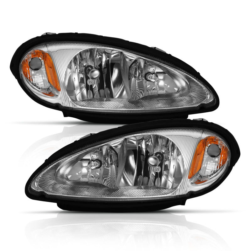 ANZO 2001-2005 Chrysler Pt Cruiser Crystal Headlight Chrome Amber (OE)-SR1 Performance