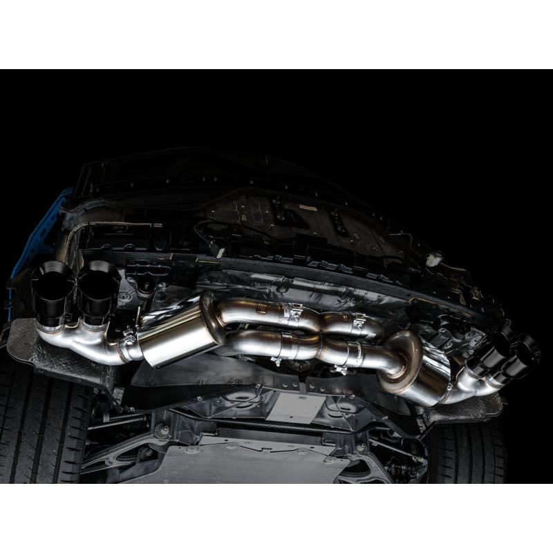 AWE Tuning 2020 Chevrolet Corvette (C8) Touring Edition Exhaust - Quad Diamond Black Tips-SR1 Performance