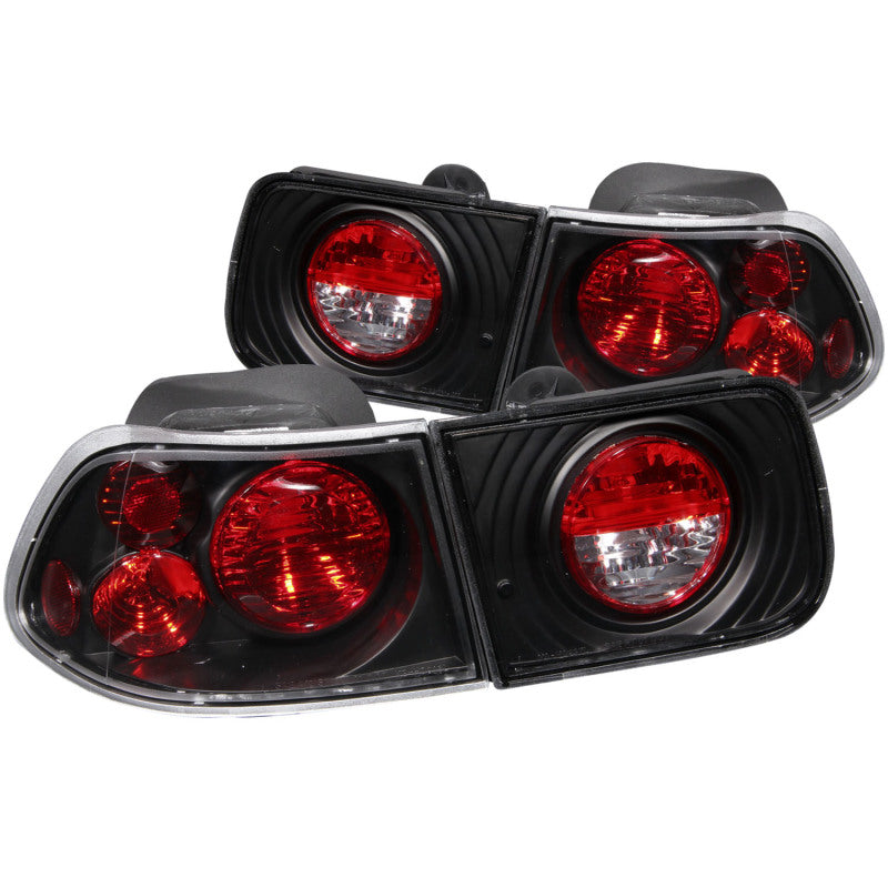 ANZO 1996-2000 Honda Civic Coupe Taillights Black-SR1 Performance