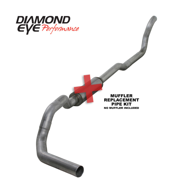 Diamond Eye KIT 4in TB MFLR RPLCMENT PIPE SGL AL: 2-WHEEL DRIVE ONLY 89-93 DODGE CUMMINS 5.9L-SR1 Performance