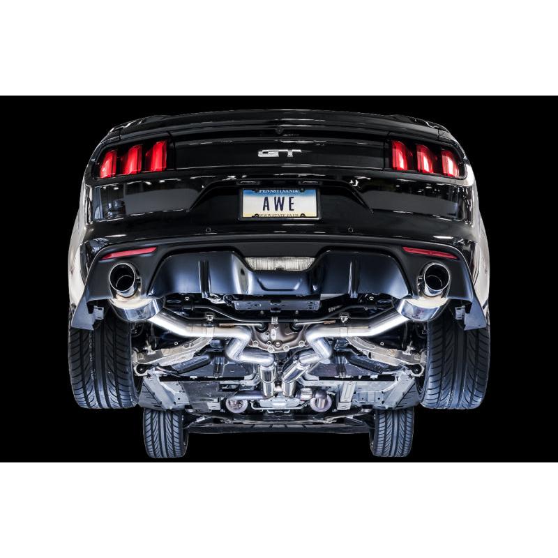 AWE Tuning S550 Mustang GT Cat-back Exhaust - Touring Edition (Chrome Silver Tips)-SR1 Performance