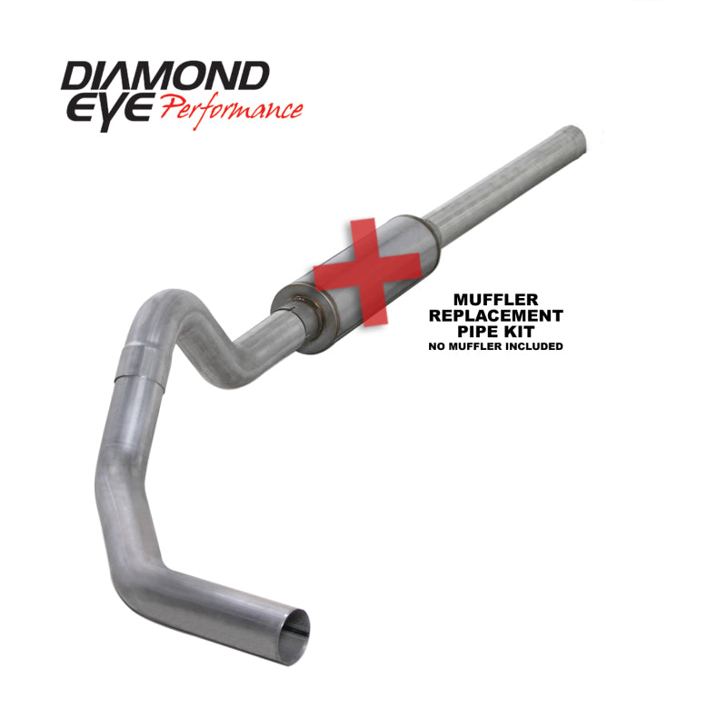 Diamond Eye KIT 4in CB MFLR RPLCMENT PIPE SGL AL: 2004.5-2007.5 DODGE CUMMINS 600-SR1 Performance