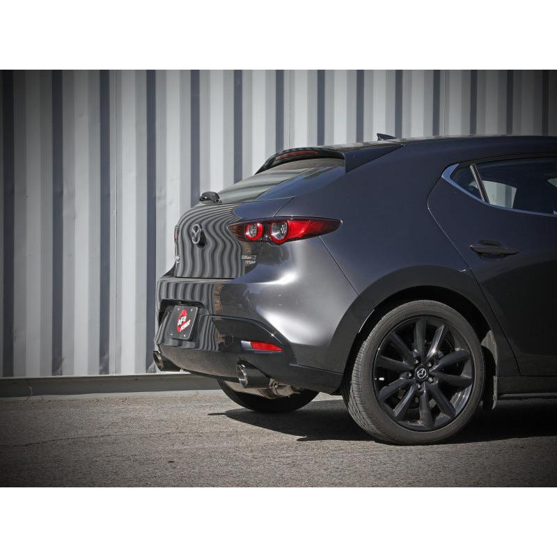 aFe 19-22 Mazda 3 L4 2.5L Takeda 3in to 2-1/2in 304 SS Axle-Back Exhaust w/ Carbon Fiber Tip-SR1 Performance