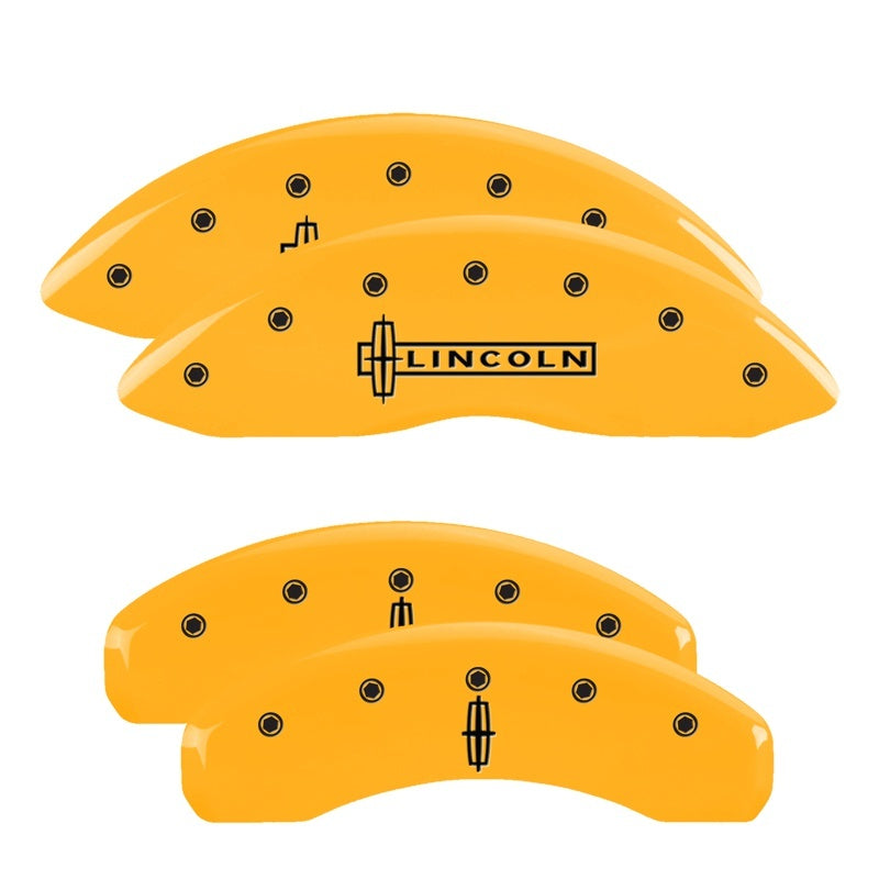 MGP Brake Caliper Covers for Lincoln Navigator * Yellow Finish with Engraved Logos, Part #36009SLC1YL