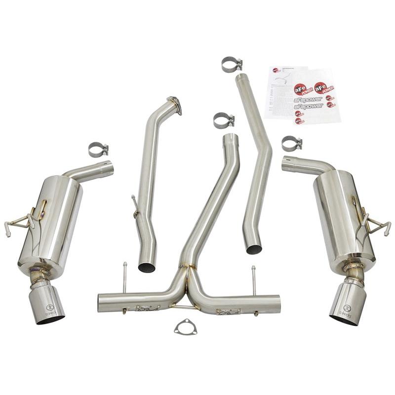 aFe POWER Takeda 16-17 Honda Civic I4-1.5L (t) 2.25-2.5in 304 SS CB Dual-Exit Exhaust Polish Tip-SR1 Performance