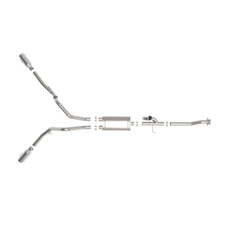 aFe Gemini XV 3in 304 SS Cat-Back Exhaust 2021 Ford F-150 V6 2.7L/3.5L (tt)/V8 5.0L w/ Polished Tips-SR1 Performance