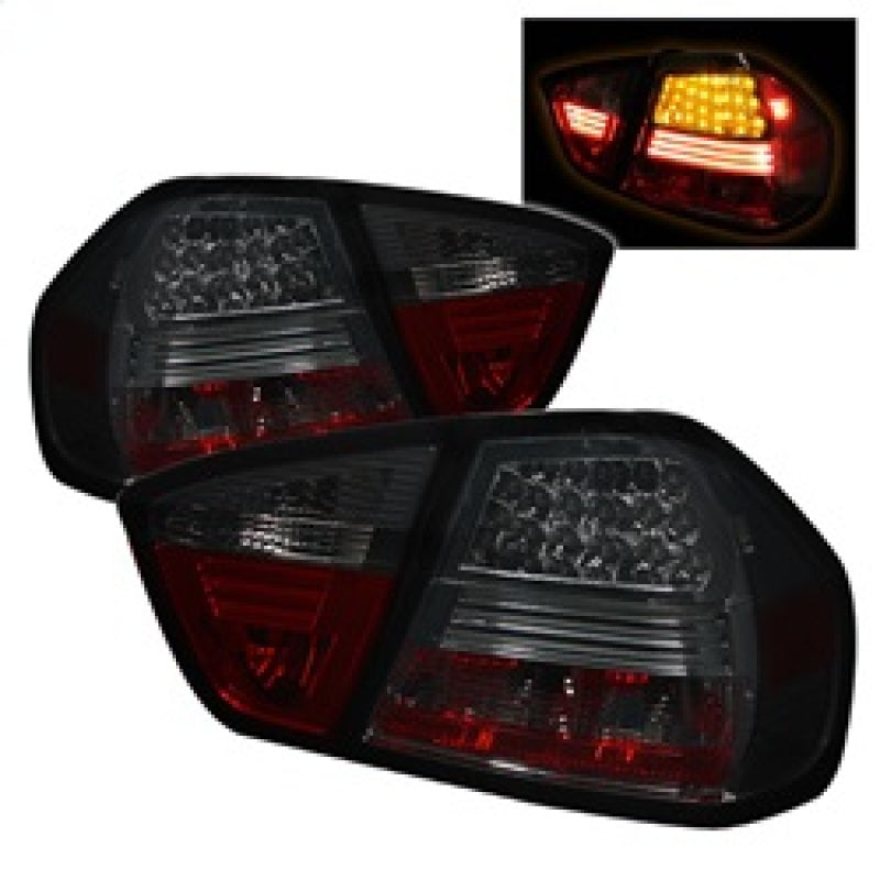 Spyder BMW E90 3-Series 06-08 4Dr LED Tail Lights Smoke ALT-YD-BE9006-LED-SM-SR1 Performance