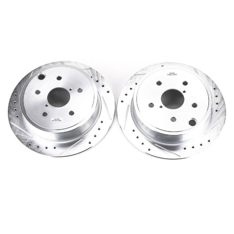 Power Stop 15-19 Subaru WRX Rear Evolution Drilled & Slotted Rotors - Pair-SR1 Performance
