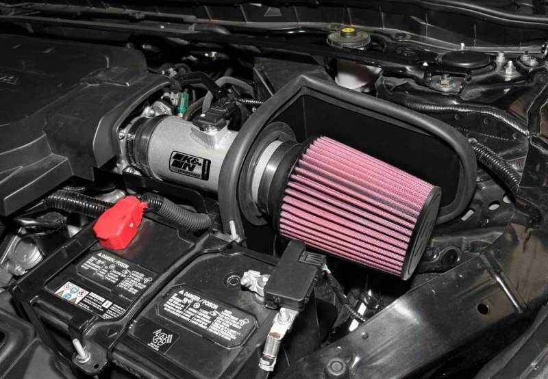 K&N 13-14 Honda Accord 3.5L V6 69 Series Typhoon Air Intake System - Silver Cold Air Intake Kit-SR1 Performance