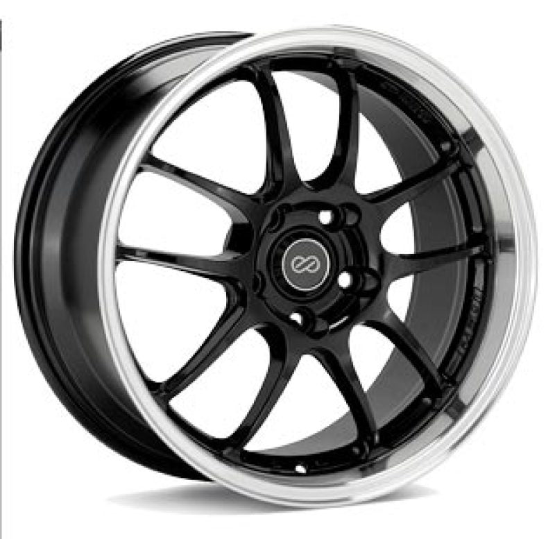 Enkei PF01SS 17x8 5x114.3 50mm Offset 75mm Bore Diameter Gloss Black w/ Machined Lip-SR1 Performance