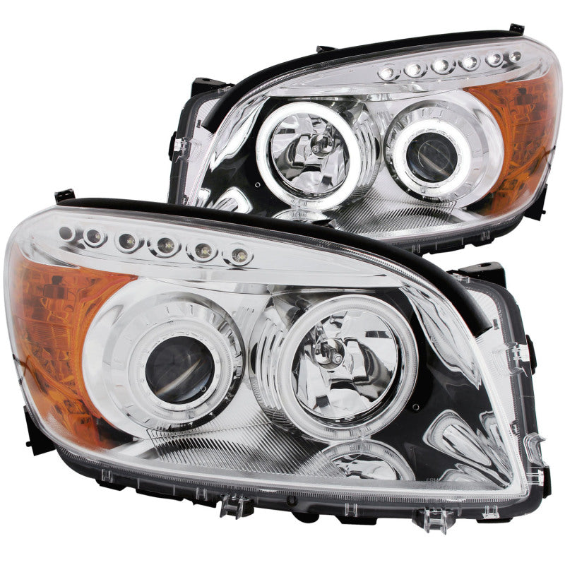 ANZO 2006-2008 Toyota Rav4 Projector Headlights w/ Halo Chrome (CCFL)-SR1 Performance
